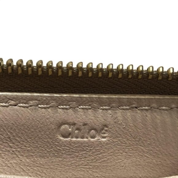 Auth Chloe Mercy Long Zip Wallet Beige Leather Long Wallet - Picture 5 of 5